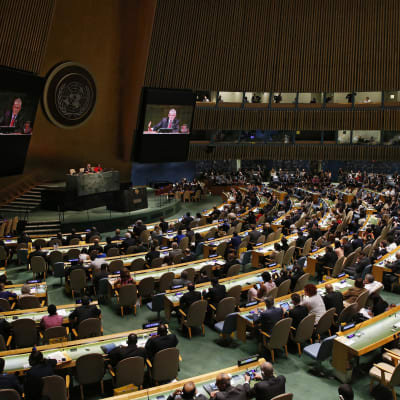 YK:n yleiskokous kesäkuussa 2016.