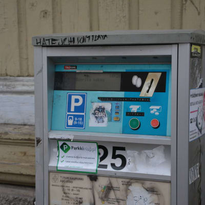 Parkeringsautomat i Åbo.