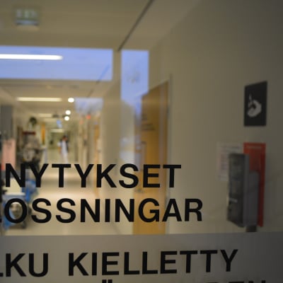 Skylt för förlossningsavdelningen i Borgå Sjukhus