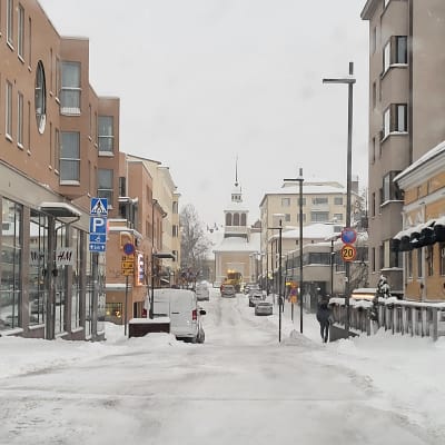 Bild från en gata i Jakobstad.