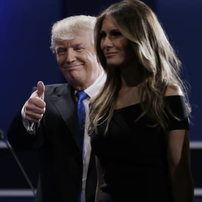 Donald Trump och hans hustru Melania efter den första presidentvalsdebatten i New York 26.9.2016