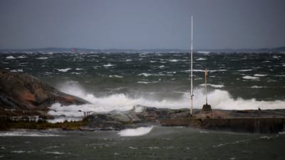 Stormen Aila förorsakade hård vind i Hangö. Läsarbild.