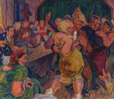 Yrjö Saarinens målning "Tanssit Hyvinkäällä" från år 1938.
