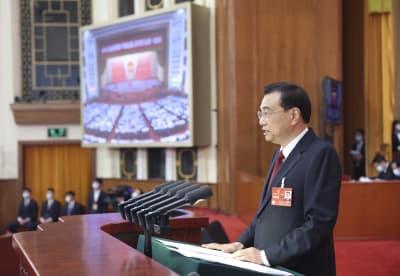 Li Keqiang, Kinas avgående premiärminister, vid Folkkongressen 2023.