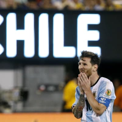 Lionel Messi i Argentinas tröja.