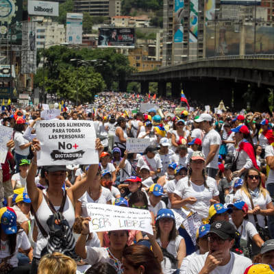 Demonstration mot Nicolas Maduro i Caracas, Venezuela