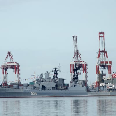 Det ryska krigsfartyget Admiral Tributs i Manila den 3 januari 2017.