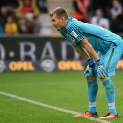 Lukas Hradecky maalilla.