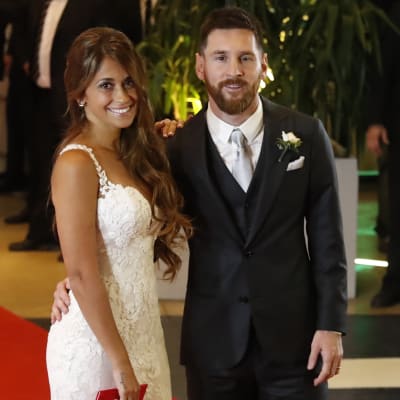 Antonella Roccuzzo och Lionel Messi.