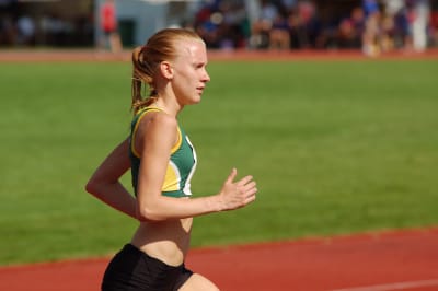 Sandra Eriksson springer i SFI-mästerskapen i Lovisa, augusti 2009.