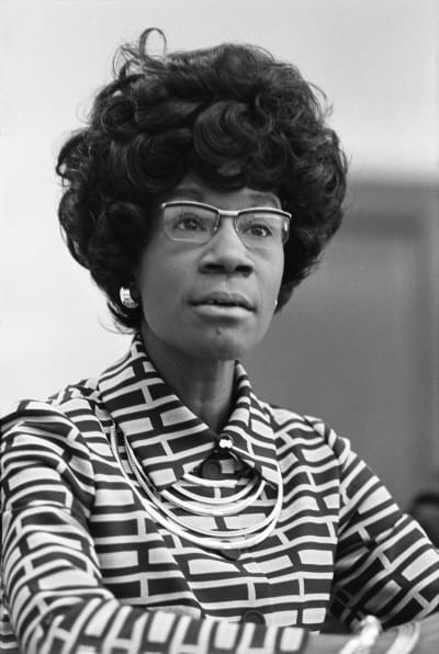 Den amerikanska politikern Shirley Chisholm (1924-2005).