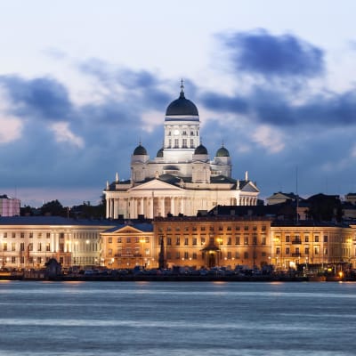 Stadsvy över Helsingfors med bland annat domkyrkan.