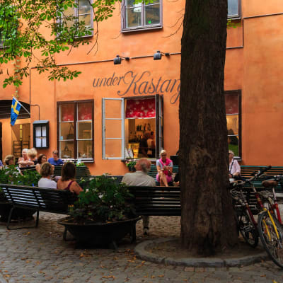 Ett café i Gamla Stan i Stockholm. 