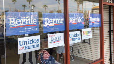 Sanders kampanjlokal i Los Angeles.