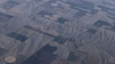Amerikanska åkrar i cirklar, fotograferat från luften