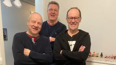 Porträttbild på Sixten Lundberg, Per-Erik Krook och Uffe Enberg. 