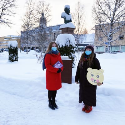 Runebergintorttu-taidetta Kokkolan puistoissa.