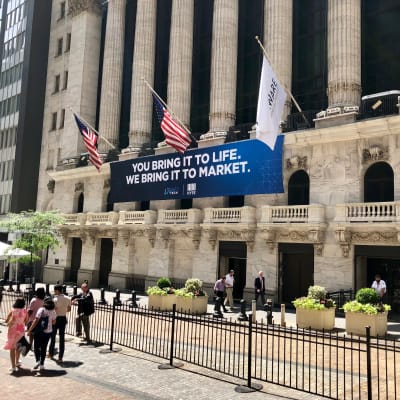 New York-börsen på Wall Street i USA.