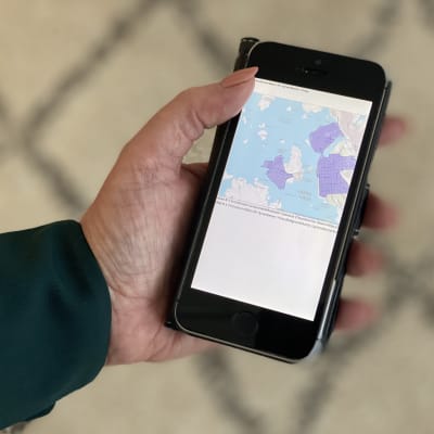 Pelastuslaitokset kartta niistä alueista, joilla ei Vaasassa saa ampua ilotulitteita huvilakauden päättäjäisissä.