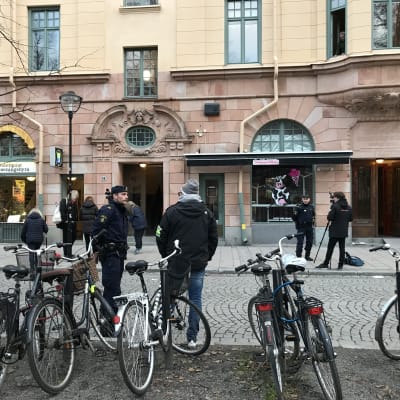 Huset vid Mariatorget i Stockholm där det inträffade en explosion den 19 november 2018.