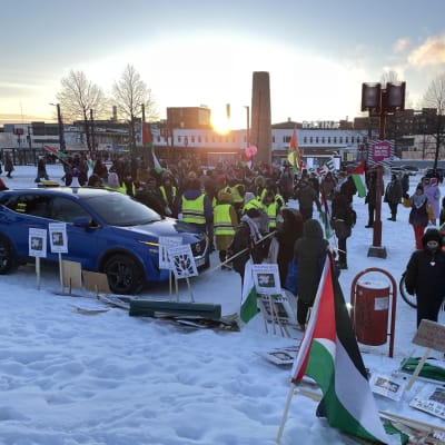 Palestinademonstranter i Tammerfors.