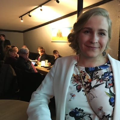 Anita Westerholm på valvaka.