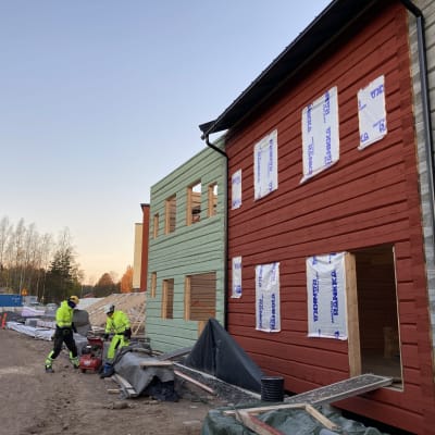 Honkasuolle Helsingissä rakennetaan käsin veistettyjä hirsitaloja.