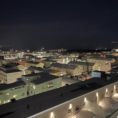 Oulun keskustan kattonäkymä Myllytulliin päin.