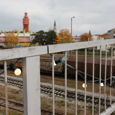 utsikt över vattentorn och Hangö centrum