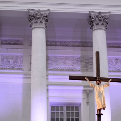 Skådespelaren Ilkka Villi spelade Jesus i årets uppsättning av Via Crucis.