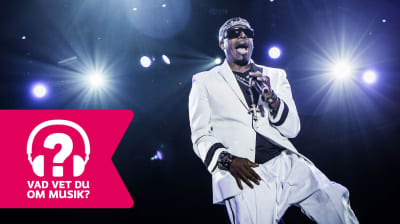 MC Hammer sjunger i en mikrofon som han håller i handen.