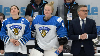 Jenni Hiirikoski, Noora Räty och René Fasel.