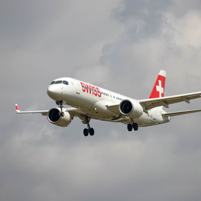 Flygbolaget Swiss flygplan.