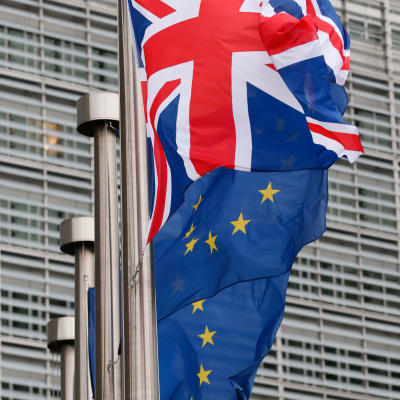 Brittiska flaggan utanför EU-kommissionen.