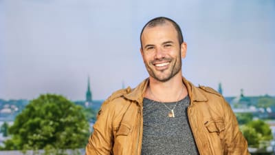 Martin Stenmarck under presstillfället inför Allsång på Skansen 2016