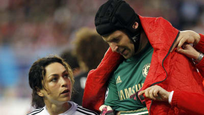 Petr Cech skadade sig mot Atletico Madrid.