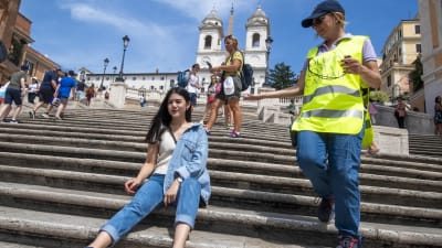 Ingen får längre sitta på Spanska trappan i Rom