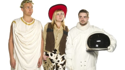 Succemorgons programledare utklädda.