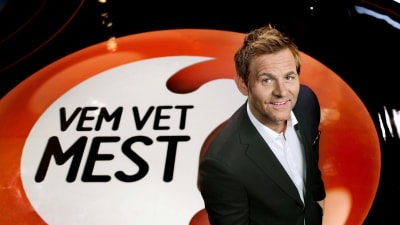 Rickard Olsson i studion till programmet Vem vet mest?