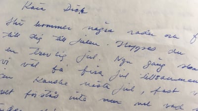 Bild av brev från Infrid till Dick.