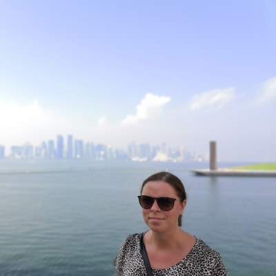 Lärare Johanna Winberg i Qatar.