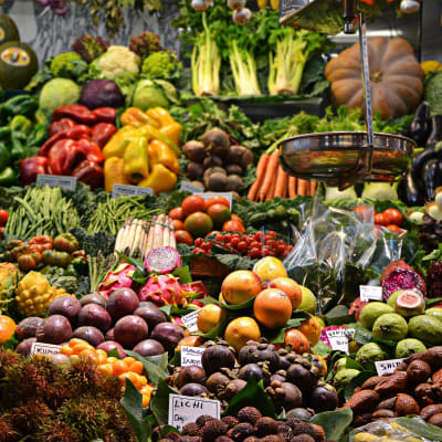 Frukt- och grönsaksmarknad.