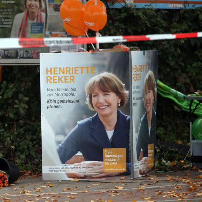 Borgmästarkandidaten Henriette Reker i tyska Köln knivhöggs den 17 oktober 2015.