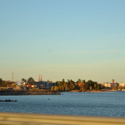 Vy över Vasa stad tagen från Myrgrundsbron.
