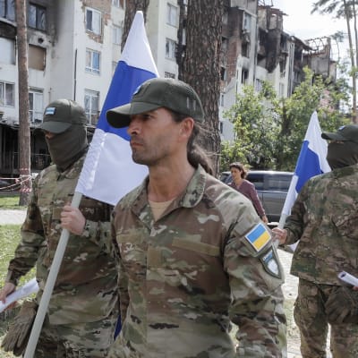 Vapaus Venäjälle- legioonan taistelijoita Ukrainan Irpinissä elokuussa 2022.