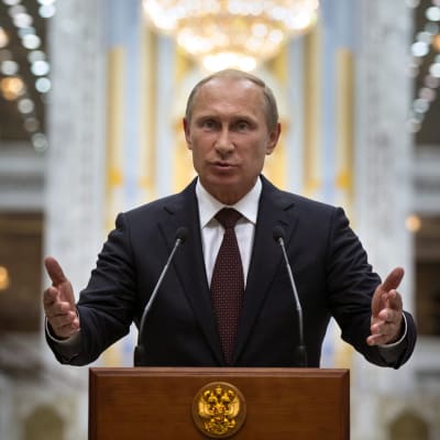 Vladimir Putin håller tal i Minsk, Vitryssland 27.8.2014