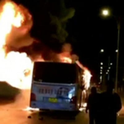 Linja-auton palossa kuoli 14 ja loukkaantui yli 30 ihmistä Yinchuanissa, Kiinassa, 3. tammikuuta.