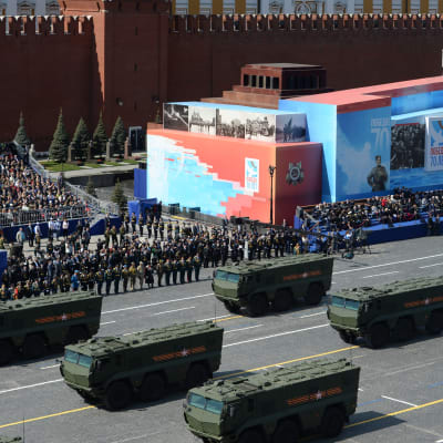 Det nya Iskander missilsystemet visades upp vid segerdagsparaden på Röda torget i Moskva i maj år 2015