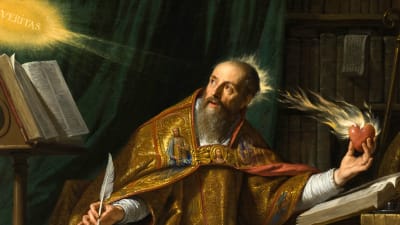 Målning av Augustinus som skriver