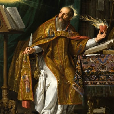 Målning av Augustinus som skriver